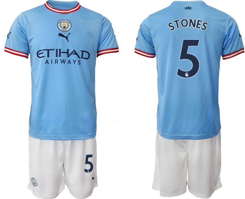 Men 2022-2023 Club Manchester City home blue #5 Soccer Jersey